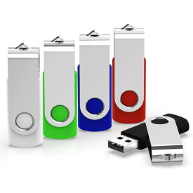 KEXIN USBメモリ USB 2.0 フラッシュドライブ 360回転式 データ転送 USBメモリースティック ストラップホール付き Windows PCに対応（青）