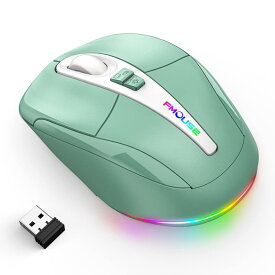 2023年 マウス bluetooth 充電式 FMOUSE 静音マウス マウス ワイヤレス bluetooth マウス 無線 7色呼吸ライト ミュート機能 デスクトップ戻る機能 4DPIモード 最大2400DPI 5ボタン 軽量 Windows/Surface/Microso