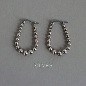 ピアス フープピアス つぶつぶボールフープピアス オーバル 金属アレルギー対応 サージカルステンレス 316L 18K つけっぱなし 金アレ対応 レディース メンズ オフィスカジュアル 普段使い カ