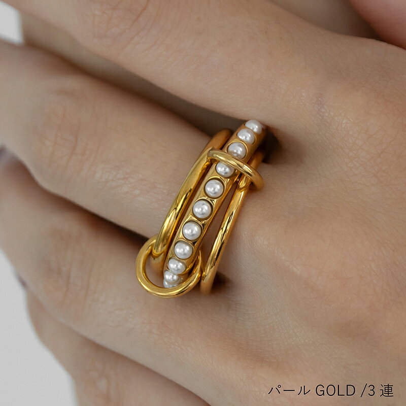 \MAX30%OFFクーポン有/リング 金属アレルギー対応 指輪 レディース アクセサリー 2連 3連 ゴールド シルバー 金 銀 つけっぱなしOK 錆びない 重ね付け 金アレ対応 おしゃれ かわいい 女性 11号 13号 16号 18号 30代 40代 50代 アバスクデザイン 人気 - メイン画像 13