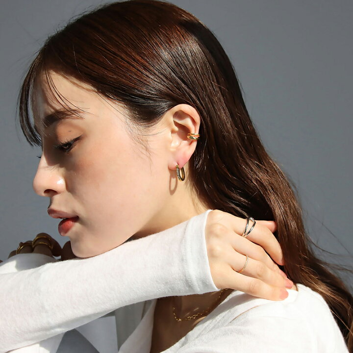 楽天市場】ピアス キュービックジルコニアラウンドハグピアス 18k 