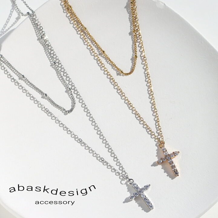 楽天市場】ネックレス 2連クロスネックレス サージカルステンレス 2連  