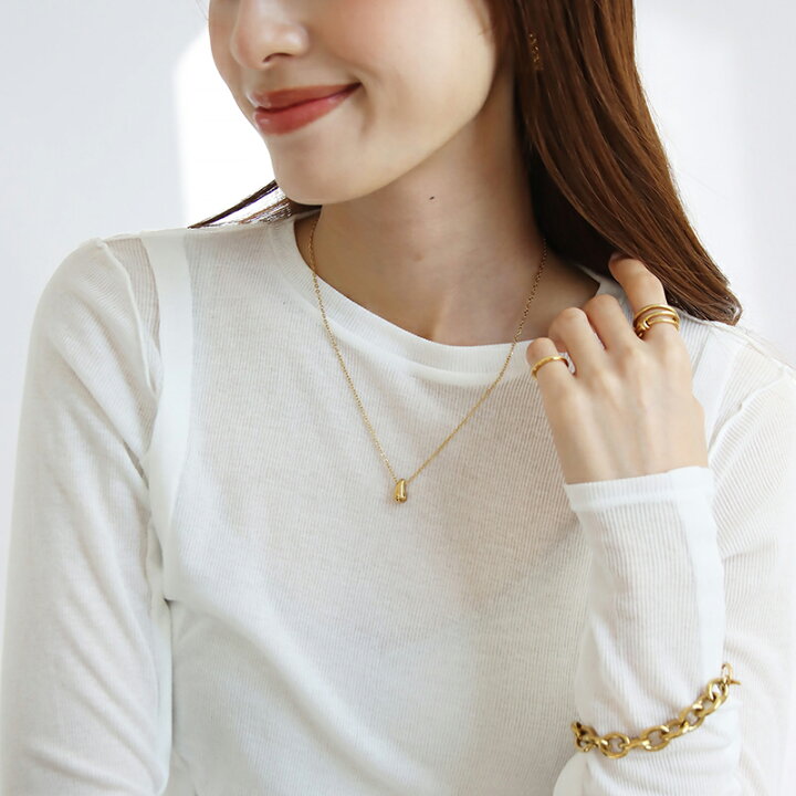 楽天市場】ネックレス ドロップモチーフネックレス 18K 金属アレルギー 