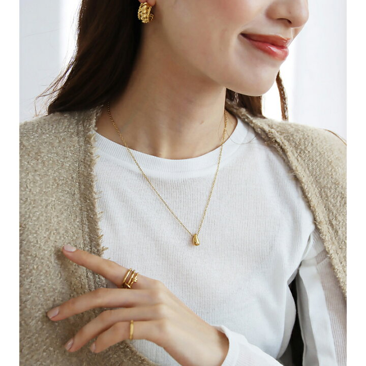 楽天市場】ネックレス ドロップモチーフネックレス 18K 金属アレルギー 