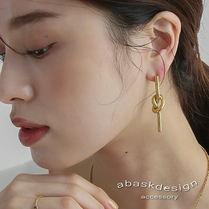 楽天市場】ピアス ノットバーピアス L オシャレ トレンド 結び 金属 