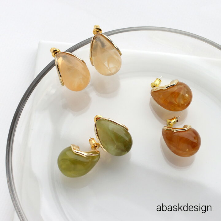 楽天市場】【対象アイテム限定20%OFF】＊ピアス ドロップマーブル 