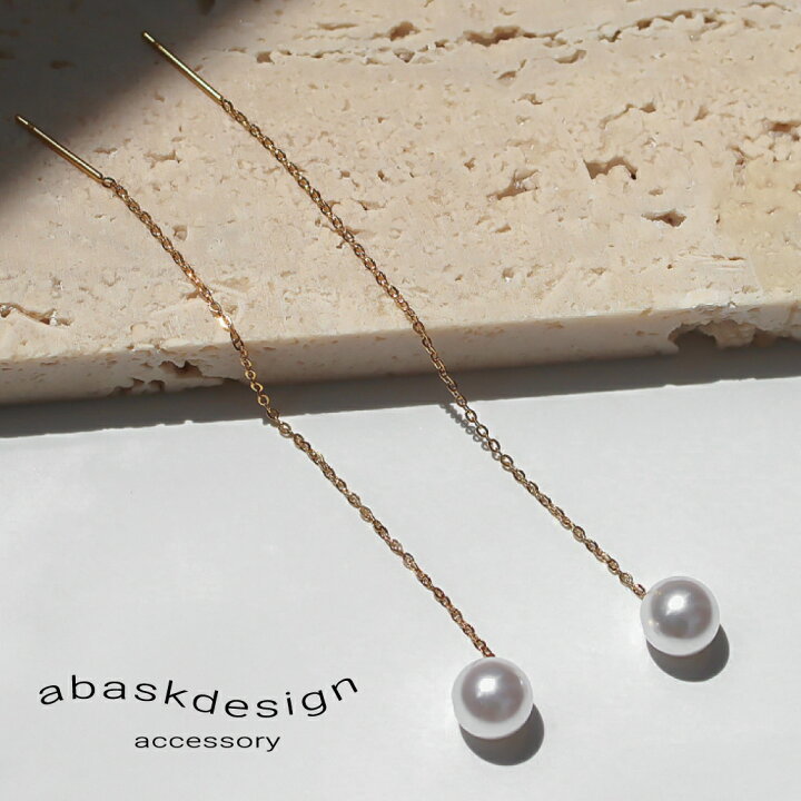 楽天市場】＼2BUY20%OFF／ピアス ロングパールピアス 揺れる 金属