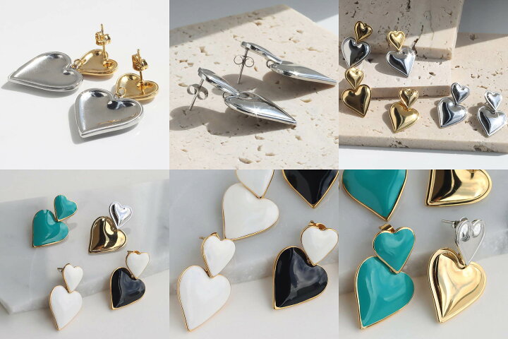 楽天市場】＼MAX30%OFFクーポン有／ピアス ダブルハートピアス 