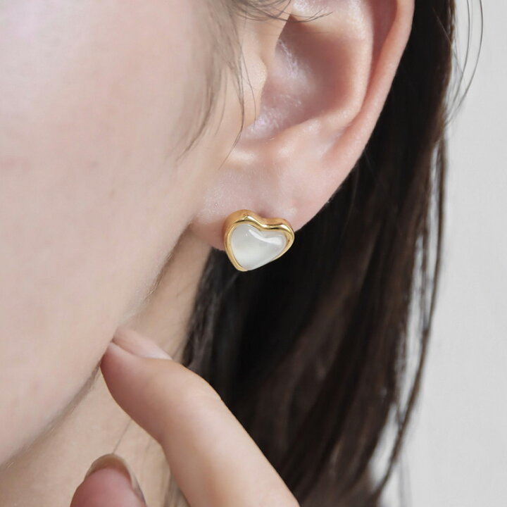 楽天市場】ピアス 天然石 ピアス ハートモチーフピアス 瑪瑙 レッド 