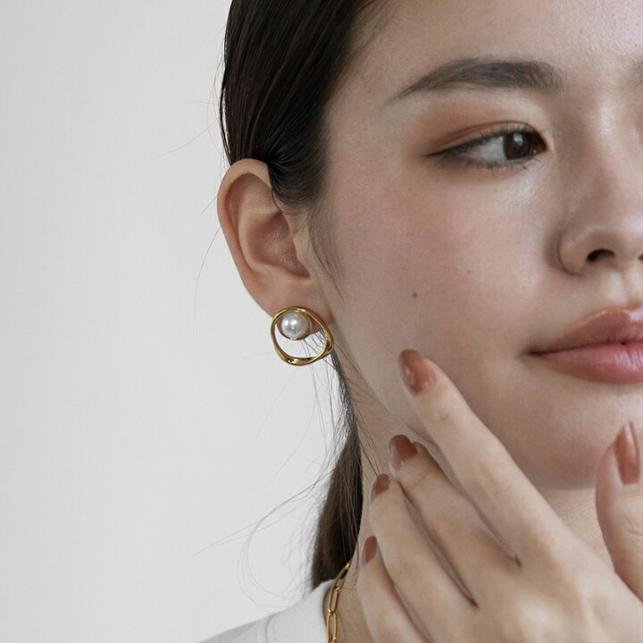 楽天市場】ピアス パール 大ぶり ニュアンス スクエア パールピアス 