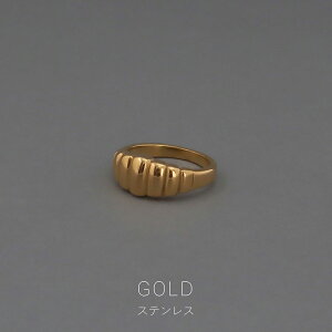 リング 指輪 金属アレルギー対応 ウェーブデザインリング サージカルステンレス つけっぱなし 金アレ対応 レディース メンズ シンプル ゴールド カジュアル キレイめ フォーマル プレゼン