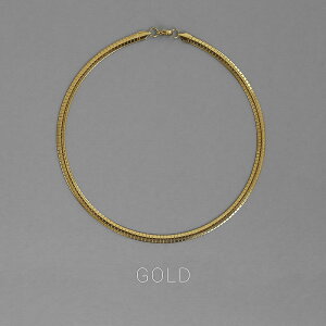 ネックレス オメガネックレス 6mm オメガ チェーン チョーカー 形状記憶 固い 短め 太め 金属アレルギー対応 サージカルステンレス 316L レディース シンプル カジュアル おしゃれ 大人 ゴール