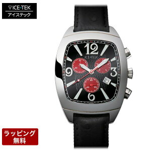 【24日20時からポイント10倍】 アイステック 時計 ICETEK 高級 腕時計 ICE TEK アイステック メンズ腕時計 【代引決済不可】 SteelMagnumChrono スチールマグナムクロノ Black with Red CHCU01-ST-15