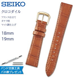 腕時計 ベルト 時計 バンド SEIKO セイコー ワニ クロコダイル 純正 17mm 18mm 19mm タケフ マット 革 革ベルト 腕時計ベルト 時計バンド 交換 替えベルト DEL5 DEL6