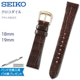 腕時計 ベルト 時計 バンド SEIKO セイコー 純正 ワニ クロコダイル 18mm 19mm 革 革ベルト 腕時計ベルト 時計バンド 交換 替えベルト DFA5 DFA6