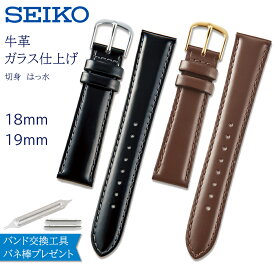 【5%OFFクーポン！24日20時～】 腕時計 ベルト 時計 バンド SEIKO セイコー 純正 牛革 ガラス仕上げ 17mm 18mm 19mm つやあり ステッチカラー 革 革ベルト 腕時計ベルト 時計バンド 交換 替えベルト R0231AL R0241AL R0234BL