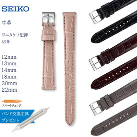 腕時計 ベルト 時計 バンド SEIKO セイコー 純正 牛革 ワニ タケフ 型押し 12mm 13mm 14mm 18mm 20mm 22mm スマートチェンジ 革 革ベルト 交換 替えベルト RS03C