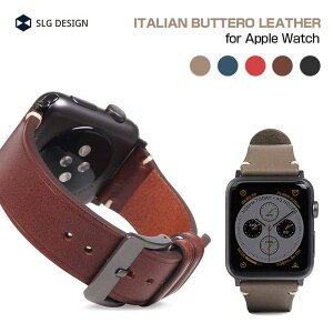 SLG Design �A�b�v���E�H�b�` �{�v �o���h Italian Buttero Leather Strap for Apple Watch 49mm, 46/45/44/42/41/40/38mm (Ultra3/2/1,Series11-1,SE3-1) �x�W�^�u�� �C�^���A�� �v �x���g �X�g���b�v �v ���U�[ �A�N�Z�T���[ ��