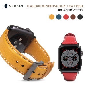 SLG Design AbvEHb` {v oh Italian Minerva Box Leather oh for Apple Watch 49mm, 46/45/44/42/41/40/38mm (Ultra3/2/1,Series11-1,SE3-1) nhCh C^A v xg U[ ANZT[ 