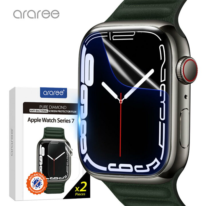 楽天市場】araree Apple Watch 45mm 41mm 用 フィルム (2枚入り) PURE 