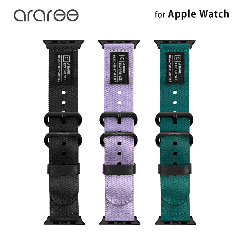 アップルウォッチ バンド araree SOFT WOVEN STRAP for Apple Watch Ultra 49mm, 45-38mm (Series 1-8,SE)  交換ベルト ステンレスバックル スポーツ レディース メンズ ナイロン カジュアル