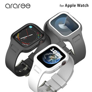 �A�b�v���E�H�b�` �P�[�X ��̌^�o���h araree Duple Pro �����x���g �J�o�[�t�� for Apple Watch 45mm(Series 9/8/7),44mm (Series 6/5/4�ASE 3/2/1) / 41mm(Series 9/8/7),40mm (Series 6/5/4�ASE 3/2/1) ��̌^ �X�|�[�c �R���p�`