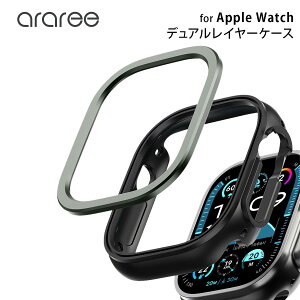 �A�b�v���E�H�b�` �ی�P�[�X araree AMY �f���A�����C���[�P�[�X for Apple Watch Ultra 49mm(Ultra 3/2/1) ,46mm(Series 11/10) / 42mm(Series 11/10) �J�o�[ �� �Ռ� ��� �ی�P�[�X ������� �y���K�i�z