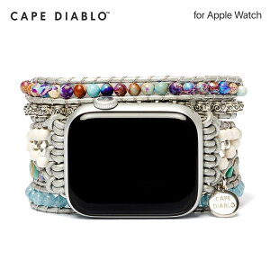CAPE DIABLO アップルウォッチ 多重巻きバンド オーシャンジャスパー M/Sサイズ for Apple Watch 49mm, 46/45/44/42/41/40/38mm (Ultra3/2/1,Series11-1,SE3-1) 交換ベルト ブレスレット ドレッシー リストバンド 天然