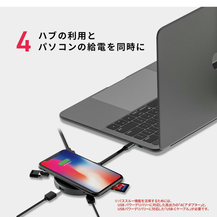 hhaaiirryy 楽天市場】【HACRAY公式】USB-Cハブ ワイヤレス充電器 Hacray 7in1 USB-C Hub + Qi Wireless Charger  (ハクライ ) Qiワイヤレス充電 SDカードリーダー HDMI Type-C 出力ポート 置くだけで急速充電 USB-C拡張ハブ 在宅勤務  テレワーク 便利 グッズ : アビィニューヨーク
