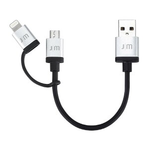 MFiF CgjOmicro-USB ϊP[u Just Mobile AluCable Duo miniiWXgoC AP[ufI~jj10cm 2in1^Cv A~ [d f[^]Ή