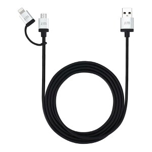 MFiF CgjOmicro-USB ϊP[u Just Mobile AluCable DuoiWXgoC AP[ufIj1.5M 2in1^Cv A~ [d f[^]Ή
