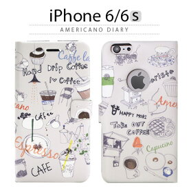 iPhone6s ケース 手帳型 Happymori Americano Diary（ハッピーモリ アメリカ―ノダイアリー） カフェ イラスト モカ スマホケース iPhone6s iPhone6sPlus iPhoneカバー おしゃれ 人気 通販 かわいい 可愛い アイフォン6s アイホン6s