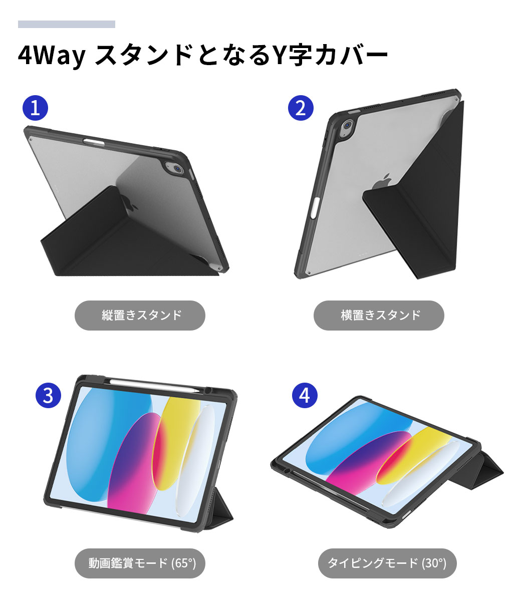 【楽天市場】TF7 4Way クリア Yカバー for iPad 10.9 ipad 第10世代 