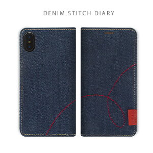 �y�󂠂� �A�E�g���b�g�z iPhone XS / X �P�[�X ZENUS Denim Stitch Diary �蒠�^ �i�[�k�X �f�j���X�e�b�`�_�C�A���[�j�A�C�t�H�� �J�o�[