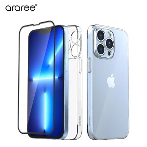 iphone 13 pro �P�[�X �N���A [ �n�[�h�P�[�X �{ �K���X�t�B����1�� ] araree iPhone 13 Pro Max �p core Nukin 360 �t���J�o�[