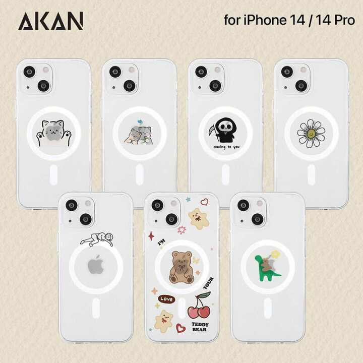 楽天市場】iPhone14 14Pro ケース クリア カバー magsafe対応 AKAN 