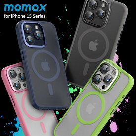 iPhone15用 アイフォン15プラス iPhone 15 / 15 Plus / 15 Pro / 15 Pro Max momax MagSafe対応 ケース Play ブラック アルミニウム製 ボタンカバー カメラ保護 衝撃吸収 ストラップホール付き スマホケース カバー モーマックス