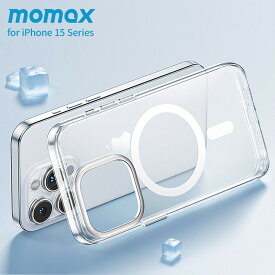 iPhone15pro用 アイフォン15 iPhone 15 / 15 Pro / 15 Pro Max / 15 Plus momax MagSafe対応ケース Play クリア アルミニウム製 ボタンカバー カメラ保護 衝撃吸収 ストラップホール付き スマホケース 透明 カバー モーマックス