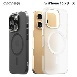 iPhone16/16Pro/16Plus/16ProMax P[X MagSafeΉ }bgNAP[X wʃJo[ araree AERO FRAME  ubN ACtH Y ^fނŕی X}zP[X Jo[ A[