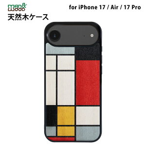 [ iPhone 17 / iPhone Air / 17 Pro p] ؐ VR Jo[ Man&Wood Mondrian WoodihA EbhjtBMA[hAjO  | ؖ Ebh i` wʃJo[ EȒP TPU nCubh 