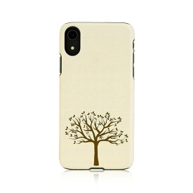 iPhone XR ケース天然木 Man&Wood Apple tree（マンアンドウッド アップルツリー）アイフォン カバー 木製