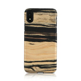 iPhone XR ケース天然木 Man&Wood White Ebony（マンアンドウッド ホワイトエボニー）アイフォン カバー 木製