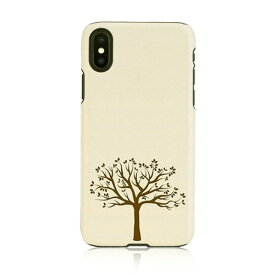 iPhone XS Max ケース天然木 Man&Wood Apple tree（マンアンドウッド アップルツリー）アイフォン カバー 木製