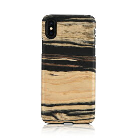 iPhone XS Max ケース天然木 Man&Wood White Ebony（マンアンドウッド ホワイトエボニー）アイフォン カバー 木製