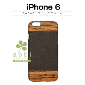 iPhone6s/6 ケース 天然木 Man＆Wood Cacao（マンアンドウッド カカオ）ブラックフレーム マンアンドウッド,木目,木のケース,木製,ウッドケース,ウッドプレート,iPhone6 カバー,アイホン6 ケース,iPhone6 4.7イン カバー