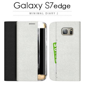 Galaxy S7 edge ケース 手帳型 ZENUS Minimal Diary 2（ゼヌス ミニマルダイアリー2）ギャラクシー エスセブン エッジ 本革 スマホケース スマホカバー レザー 天然牛革 高級 ダイアリー型 ブラック ホワイト