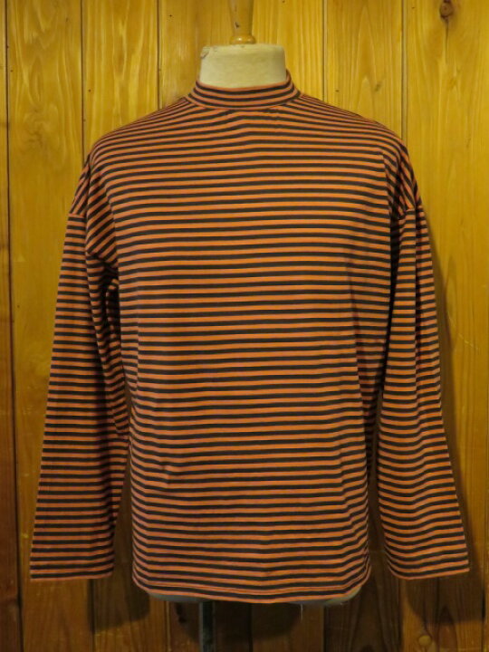 楽天市場】(melple/メイプル) ボーダーモックネック L/S TEE□オレンジ 
