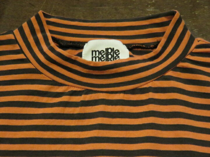 楽天市場】(melple/メイプル) ボーダーモックネック L/S TEE□オレンジ 
