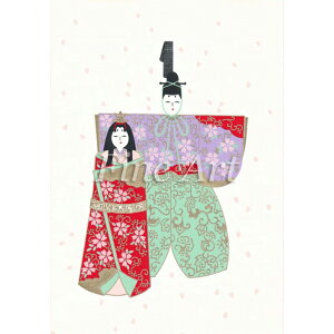 シャドープリント「雛人形3」FA17-54 メール便/宅配便可