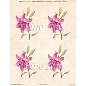 シャドープリント「ピンクのユリ」FA18-059 メール便/宅配便可